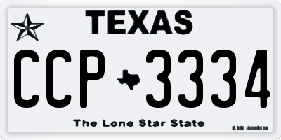 TX license plate CCP3334