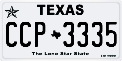 TX license plate CCP3335