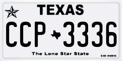 TX license plate CCP3336