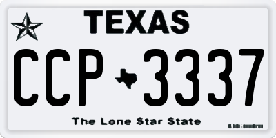 TX license plate CCP3337