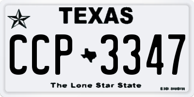 TX license plate CCP3347