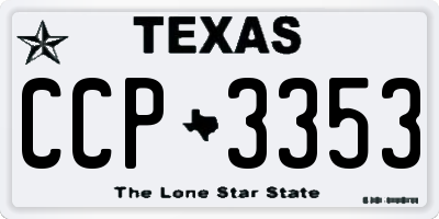 TX license plate CCP3353