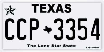 TX license plate CCP3354