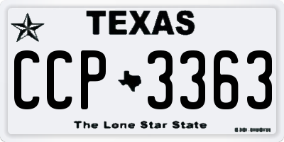 TX license plate CCP3363