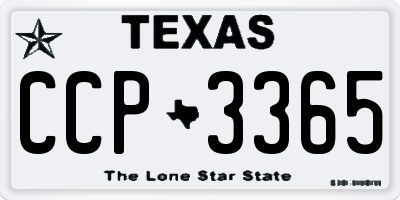 TX license plate CCP3365
