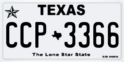 TX license plate CCP3366