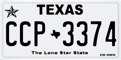 TX license plate CCP3374