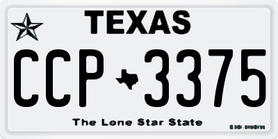 TX license plate CCP3375