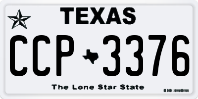 TX license plate CCP3376