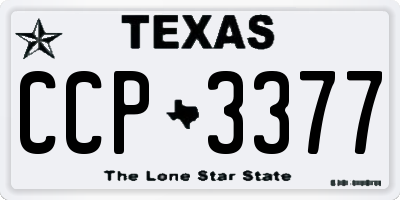 TX license plate CCP3377