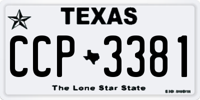 TX license plate CCP3381