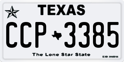 TX license plate CCP3385