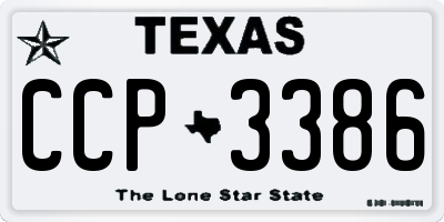TX license plate CCP3386