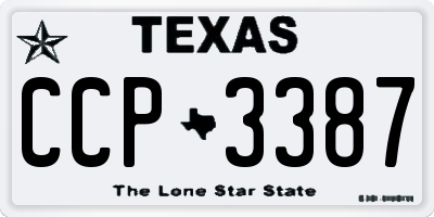 TX license plate CCP3387