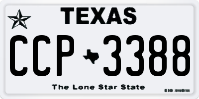 TX license plate CCP3388