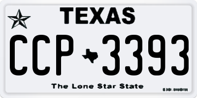 TX license plate CCP3393
