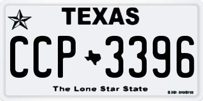 TX license plate CCP3396