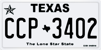 TX license plate CCP3402
