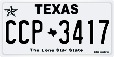 TX license plate CCP3417
