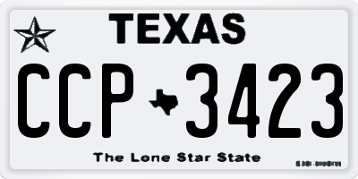 TX license plate CCP3423