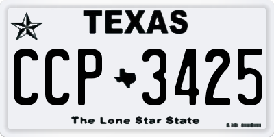 TX license plate CCP3425
