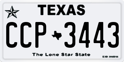 TX license plate CCP3443