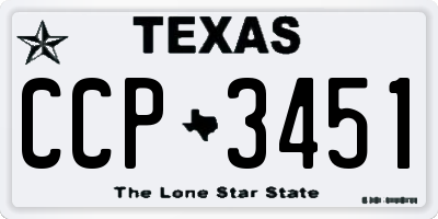 TX license plate CCP3451