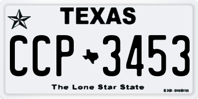 TX license plate CCP3453