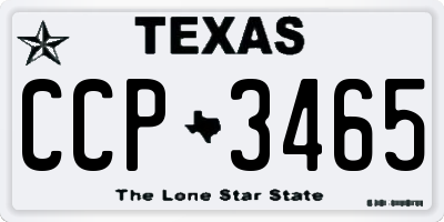 TX license plate CCP3465