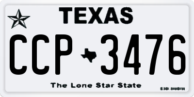 TX license plate CCP3476
