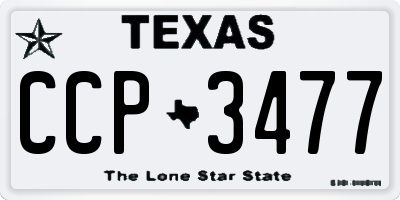TX license plate CCP3477