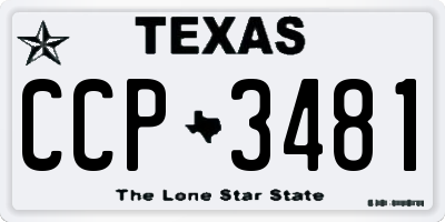 TX license plate CCP3481
