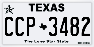 TX license plate CCP3482