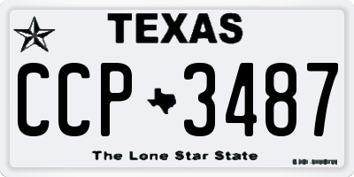 TX license plate CCP3487