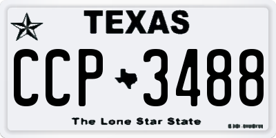 TX license plate CCP3488