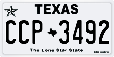 TX license plate CCP3492
