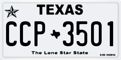 TX license plate CCP3501