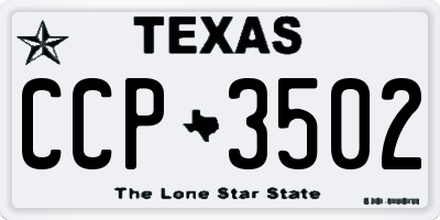 TX license plate CCP3502