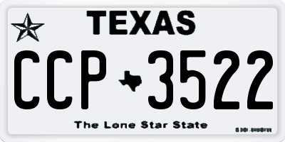 TX license plate CCP3522