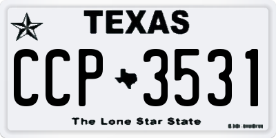 TX license plate CCP3531