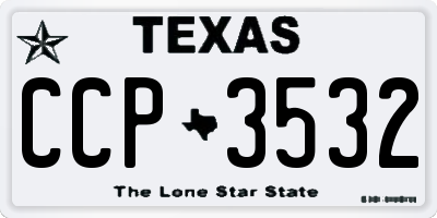 TX license plate CCP3532