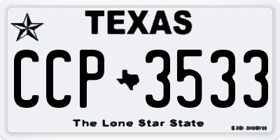 TX license plate CCP3533