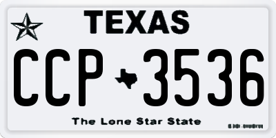 TX license plate CCP3536