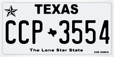 TX license plate CCP3554