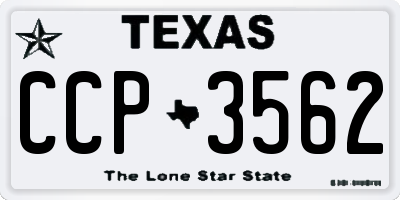 TX license plate CCP3562