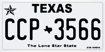 TX license plate CCP3566