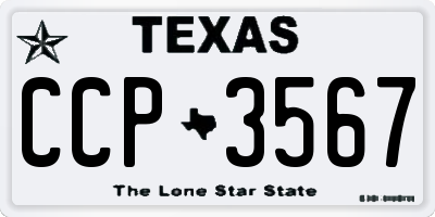 TX license plate CCP3567