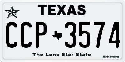 TX license plate CCP3574