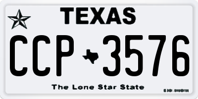 TX license plate CCP3576