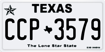 TX license plate CCP3579